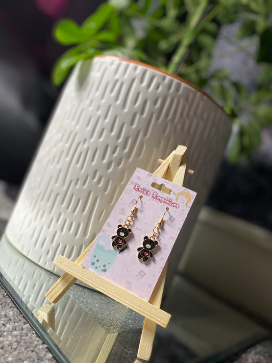 Black Bear Drop Earrings