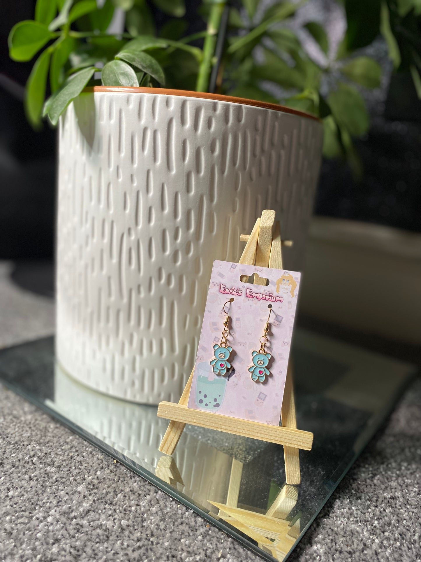 Blue Bear Drop Earrings