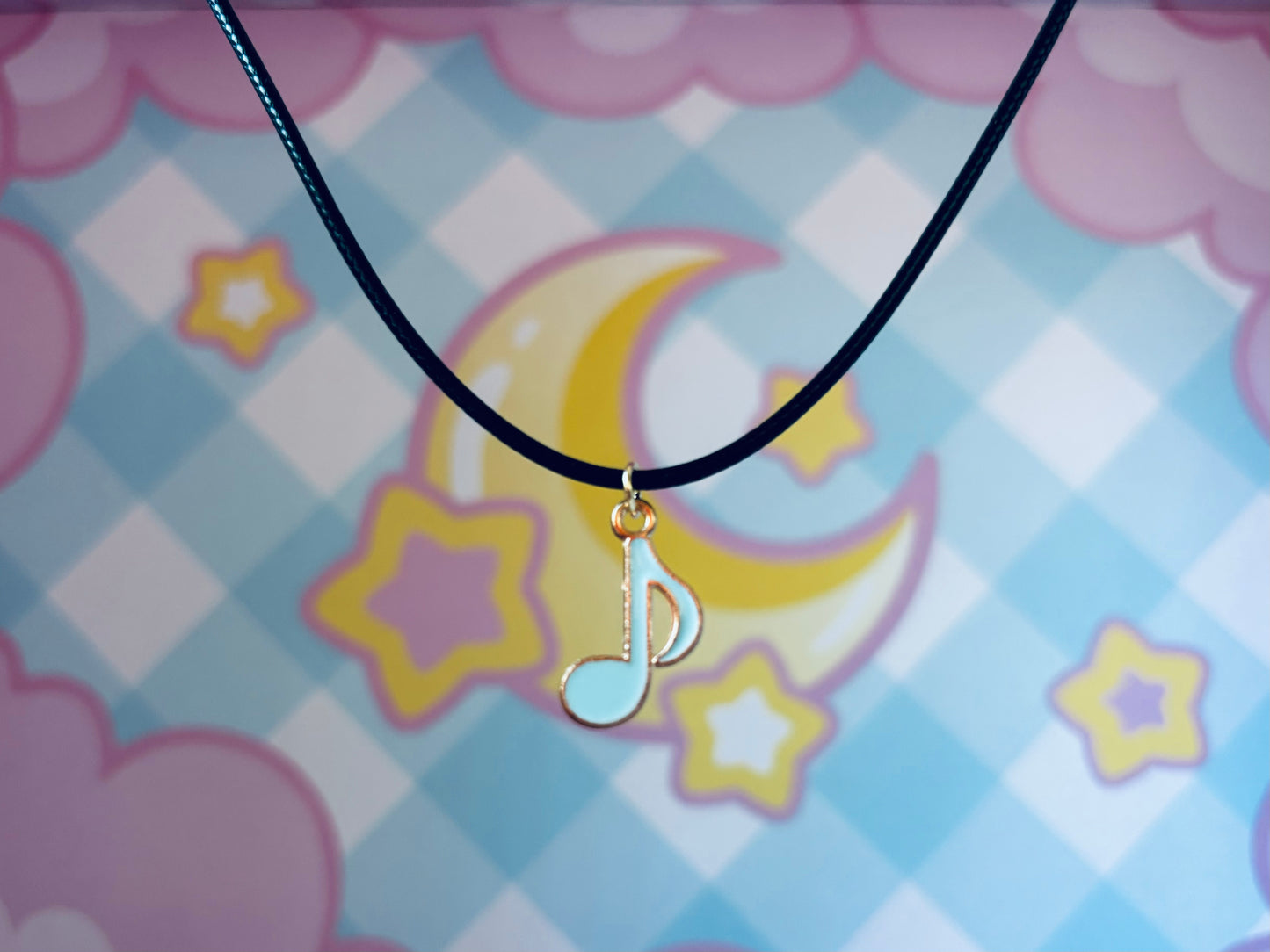 Blue Music Note Necklace