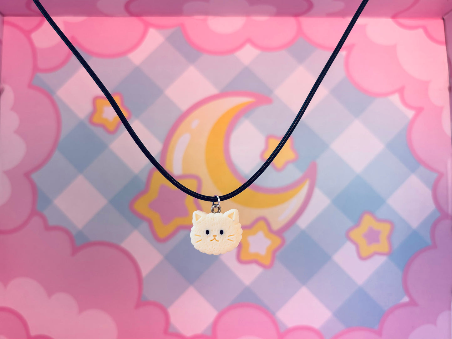 White Cookie Cat Necklace